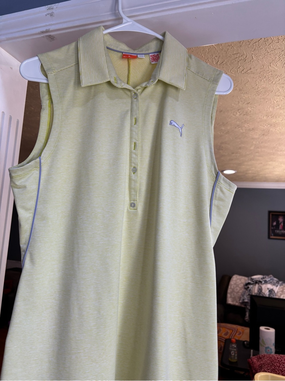 Puma Women's Sleeveless Collared Golf Polo - Light Lime